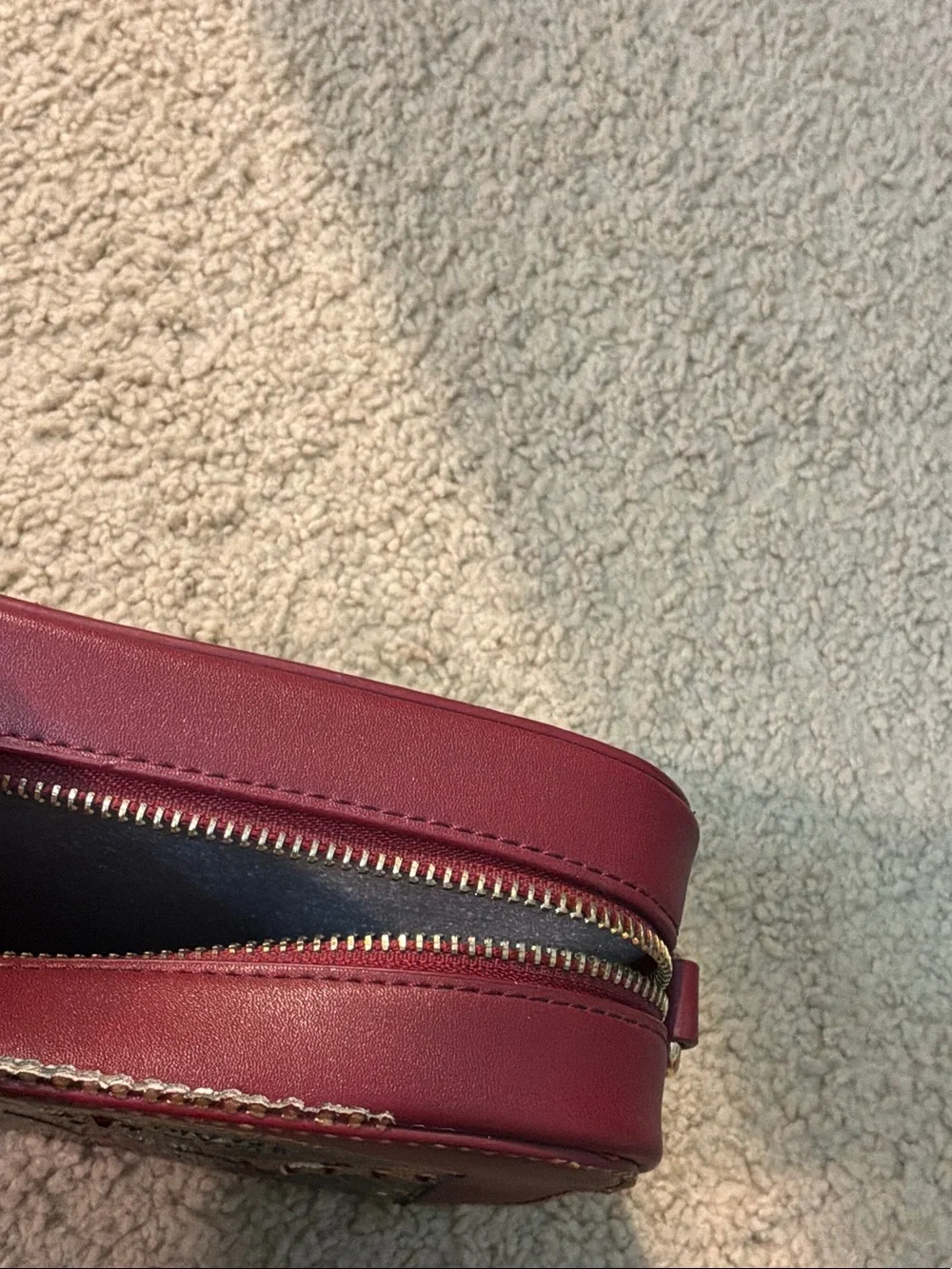 Burgundy Embellished Horse Crossbody Bag